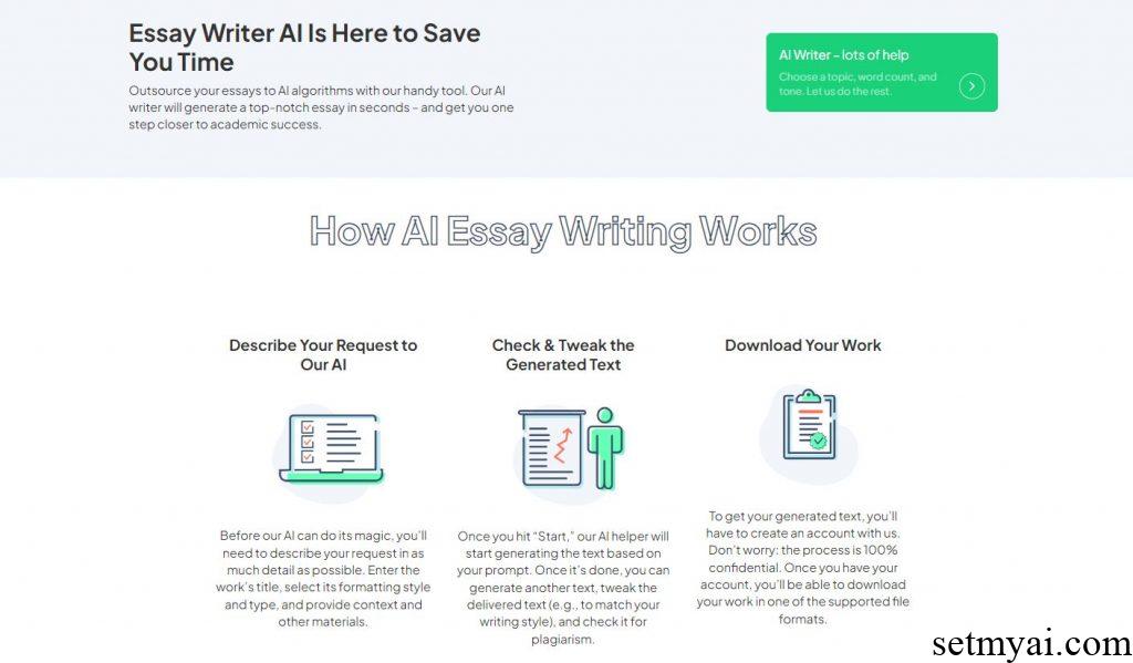 Essay Writer AI Frontpage