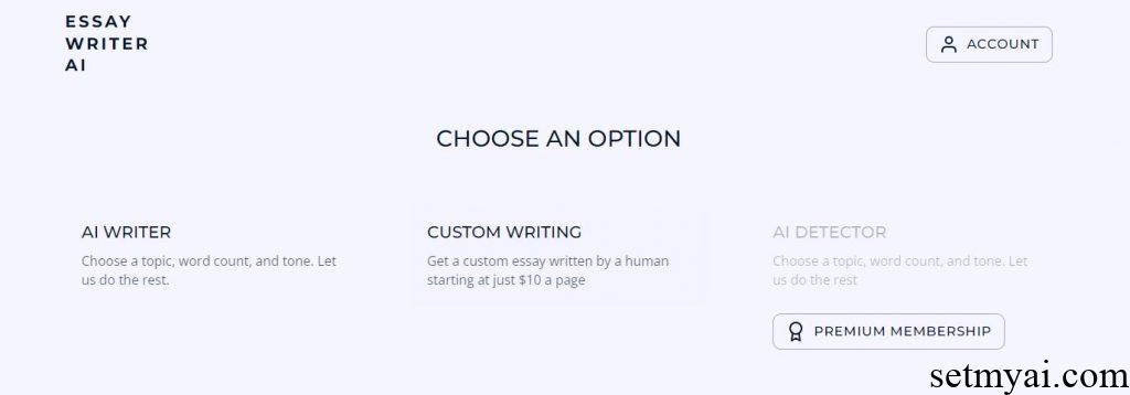 Essay Writer AI Homepage