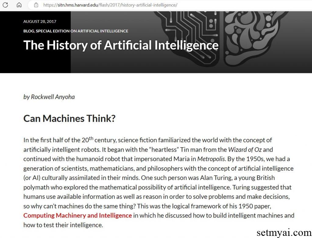 Artificial Intelligence Webpage
