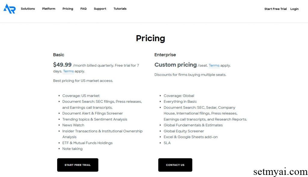 Alpha Research Pricing