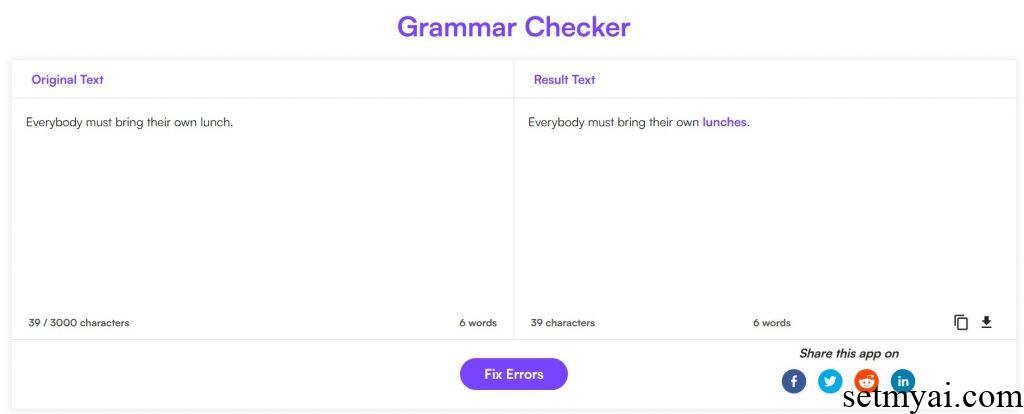 WordfixerBot Grammar Check
