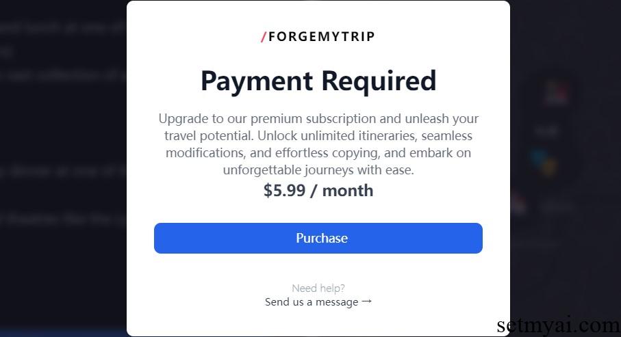 Forgemytrip Pricing