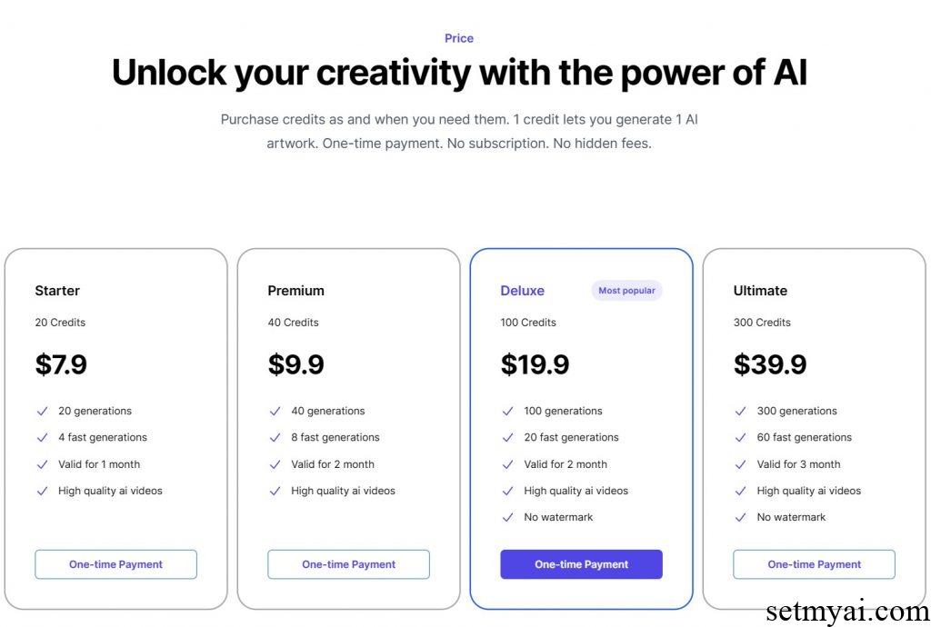 AI Image to Video Pricing