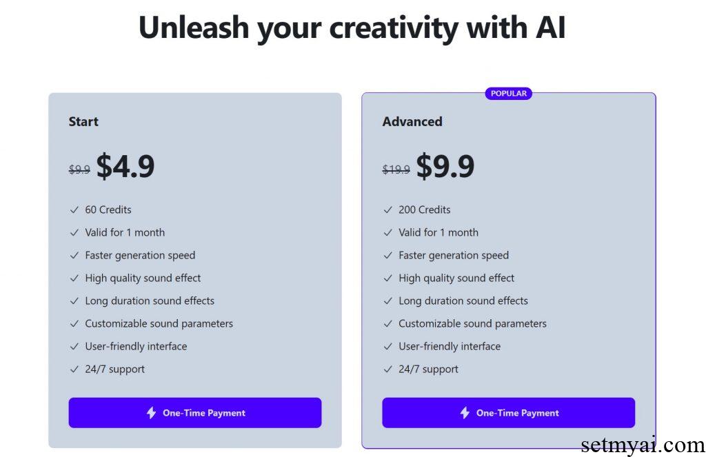 AI Sound Effect Generator Pricing