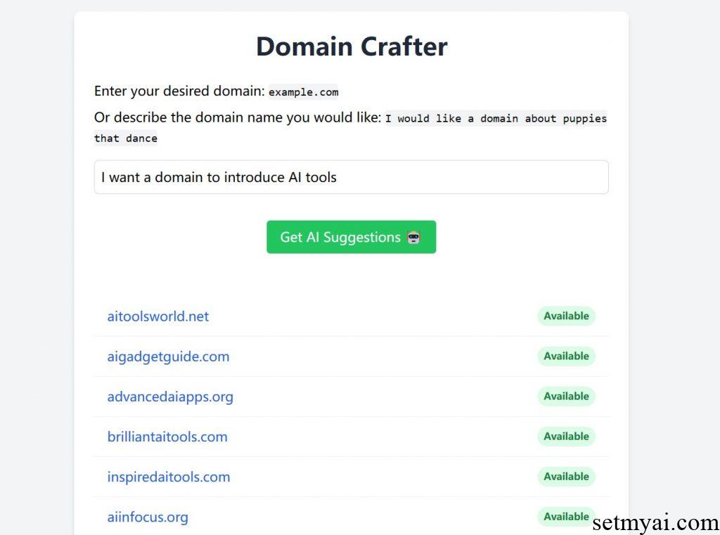 Domain Crafter Result