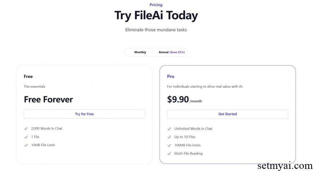 File AI Pricing