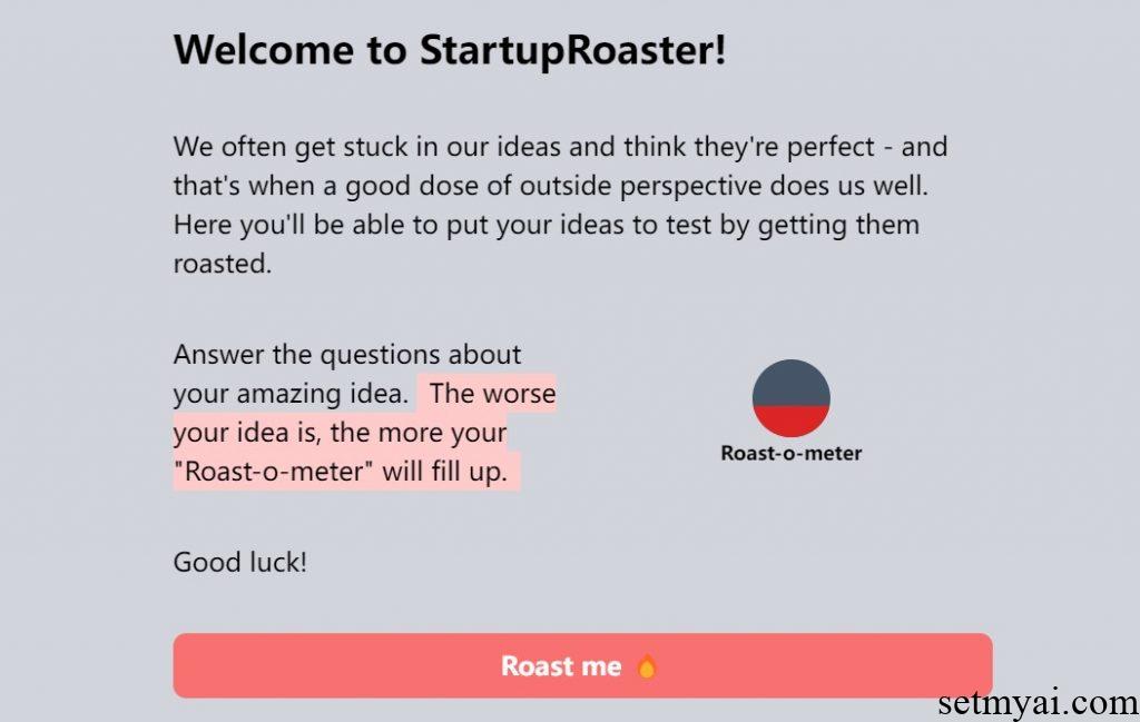 Startup Roaster Homepage