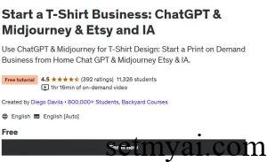 使用ChatGPT和Midjourney设计T恤衫 Start a T-Shirt Business: ChatGPT & Midjourney & Etsy and IA