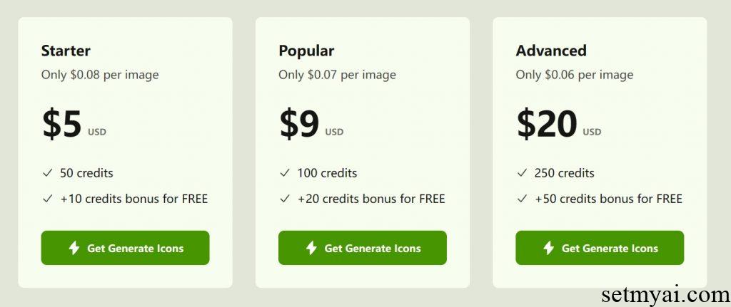 Generate Icons Pricing