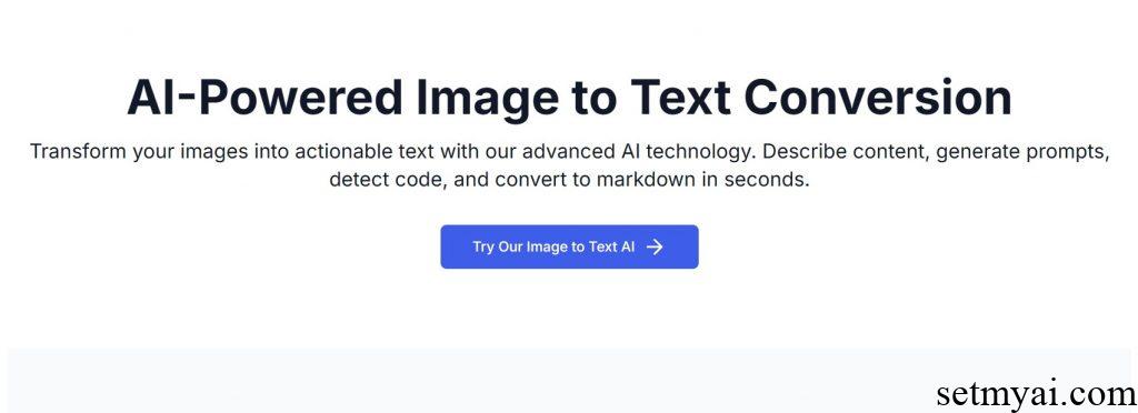 Image to Text AI Homepage