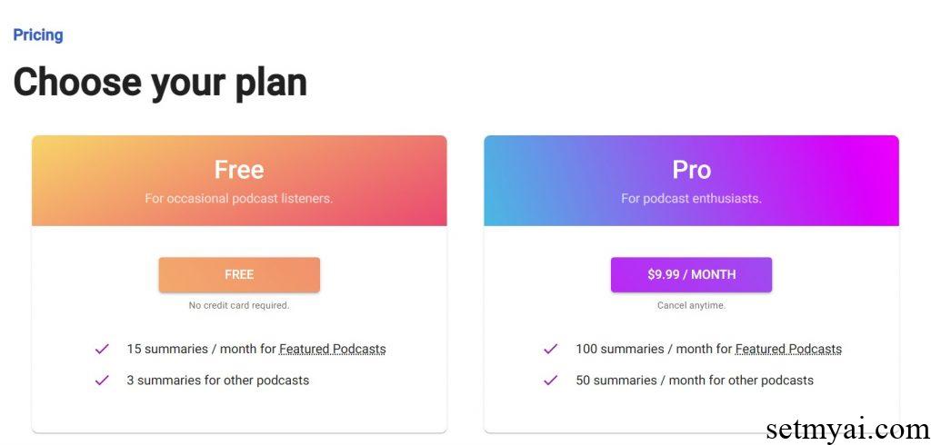 PodSnap AI Pricing