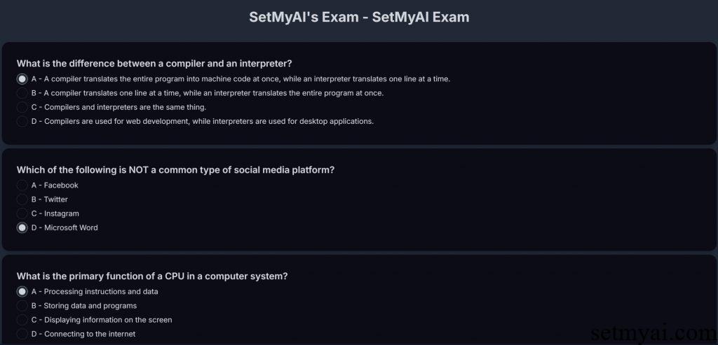 Mock Exam AI Result