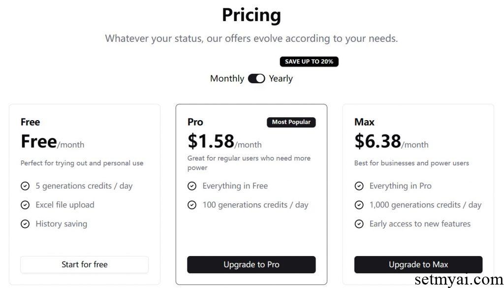 ExcelFormulaGPT Pricing