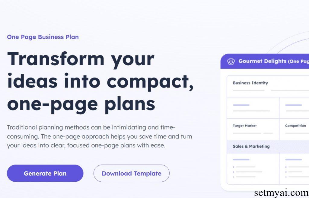 Onepagebusinessplan Homepage