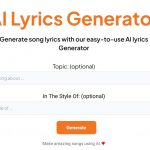 AI Lyrics Generator Homepage