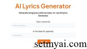 AI Lyrics Generator Homepage