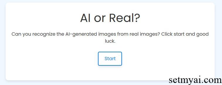 AI or Real Homepage