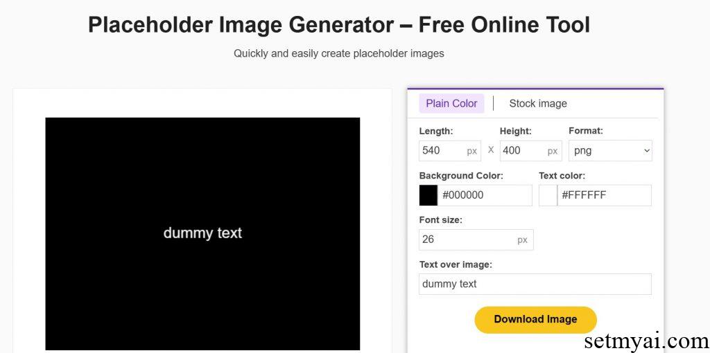 Placeholder Image Generator Homepage