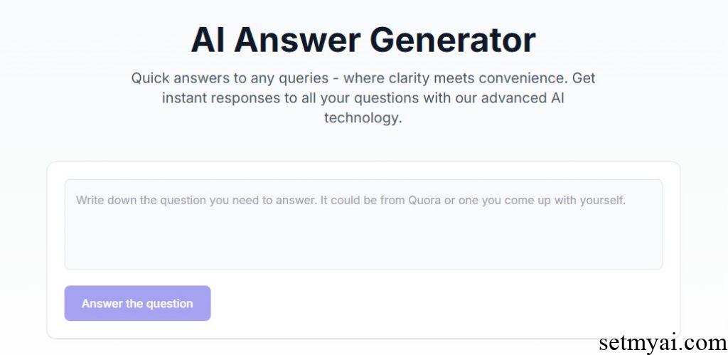 AI Answer Generator Homepage