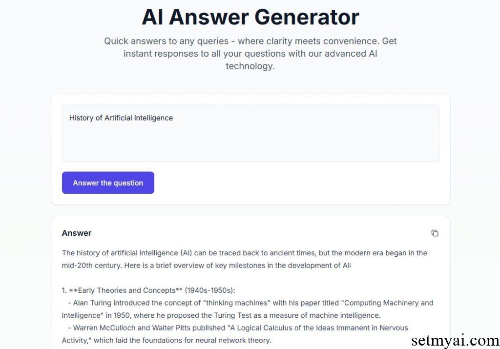 AI Answer Generator Result