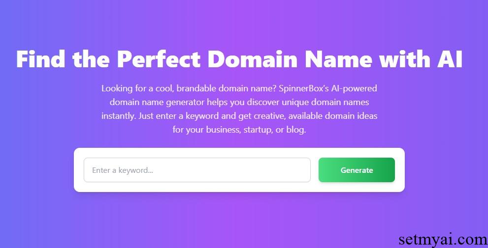 AI Domain Name Generator Homepage