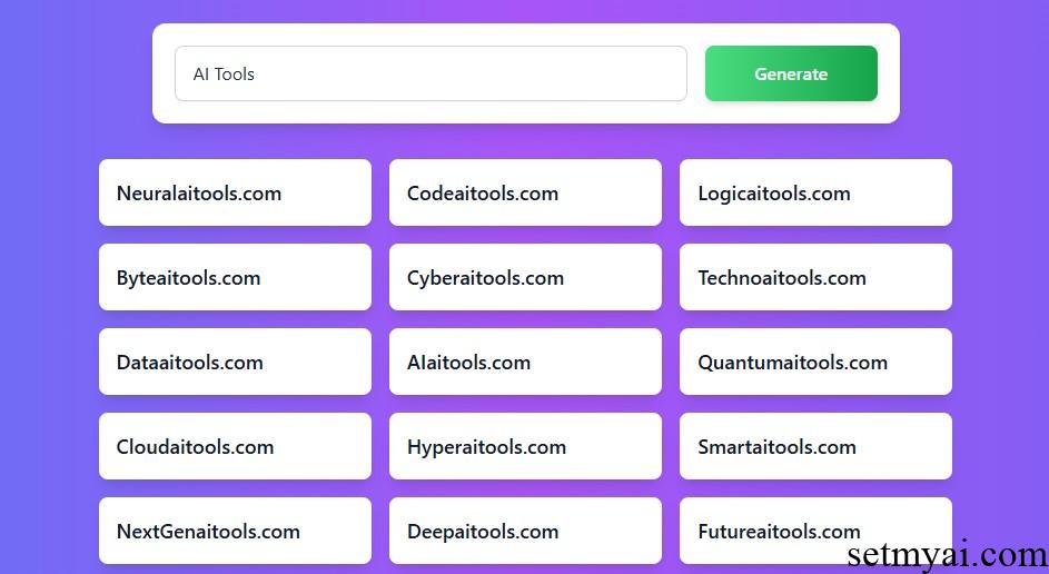 AI Domain Name Generator Result