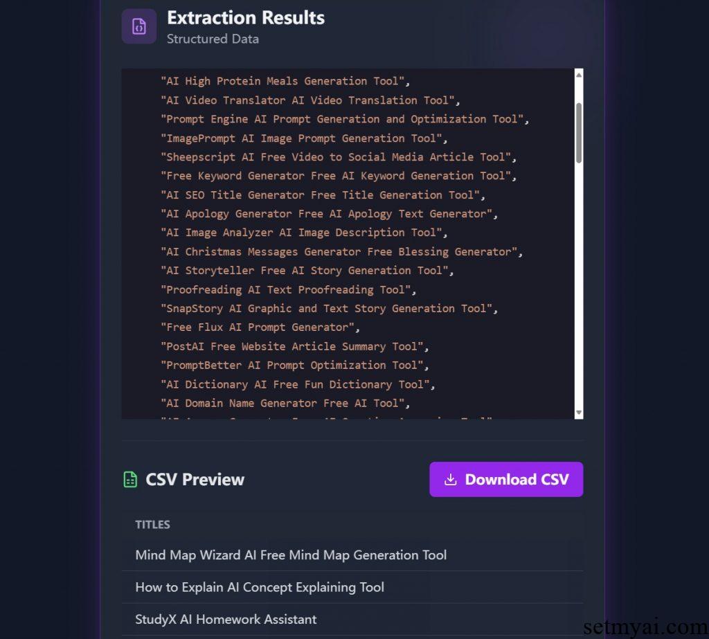 ScrapeGraphAI Result