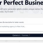 AI Business Name Generator Homepage